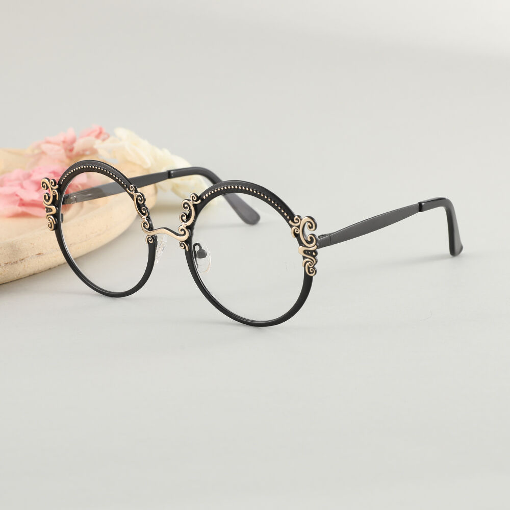 Juliana Round Black Glasses