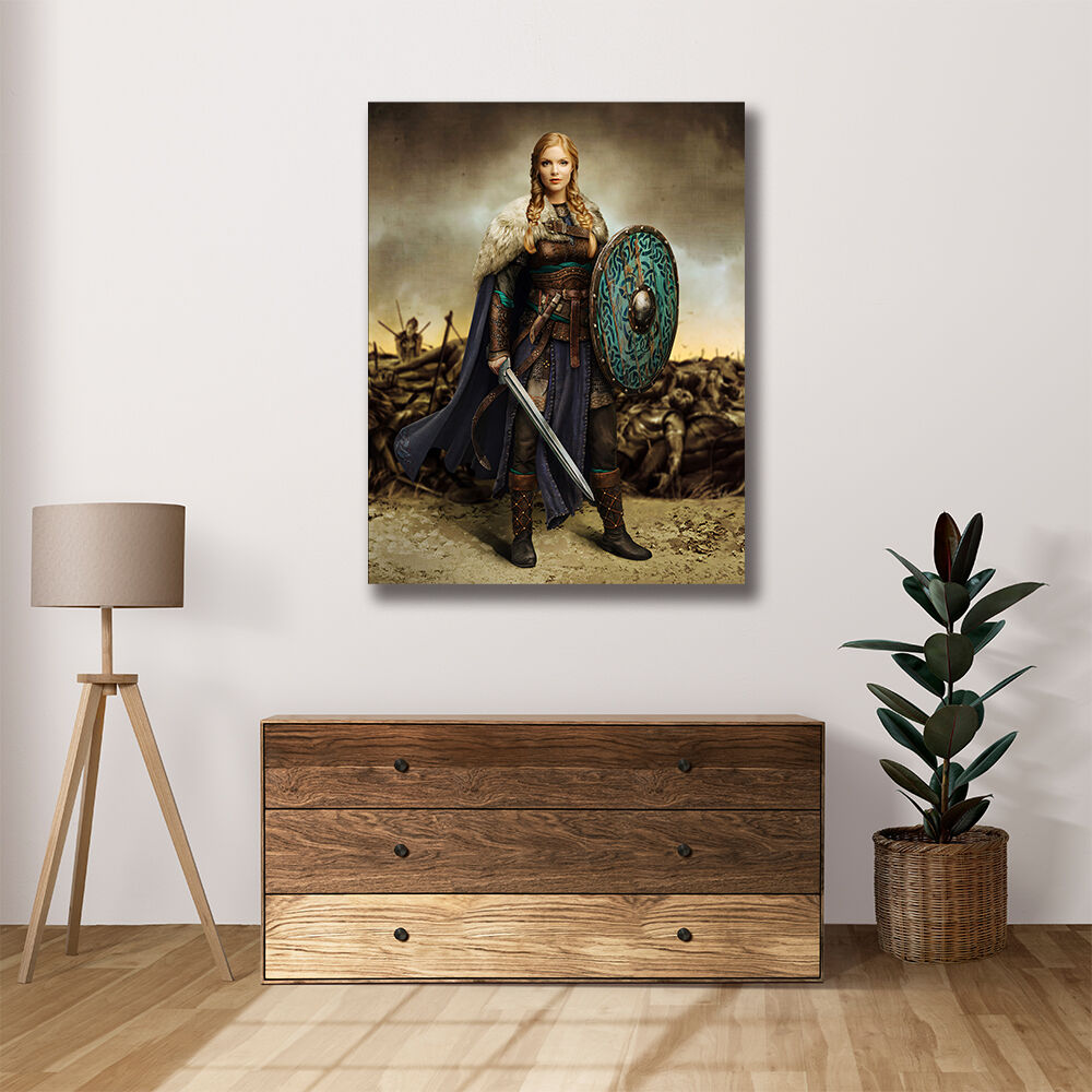 Customized Head Photo "The Queen of Vikings" Personalized Royal Photo Frame for Her