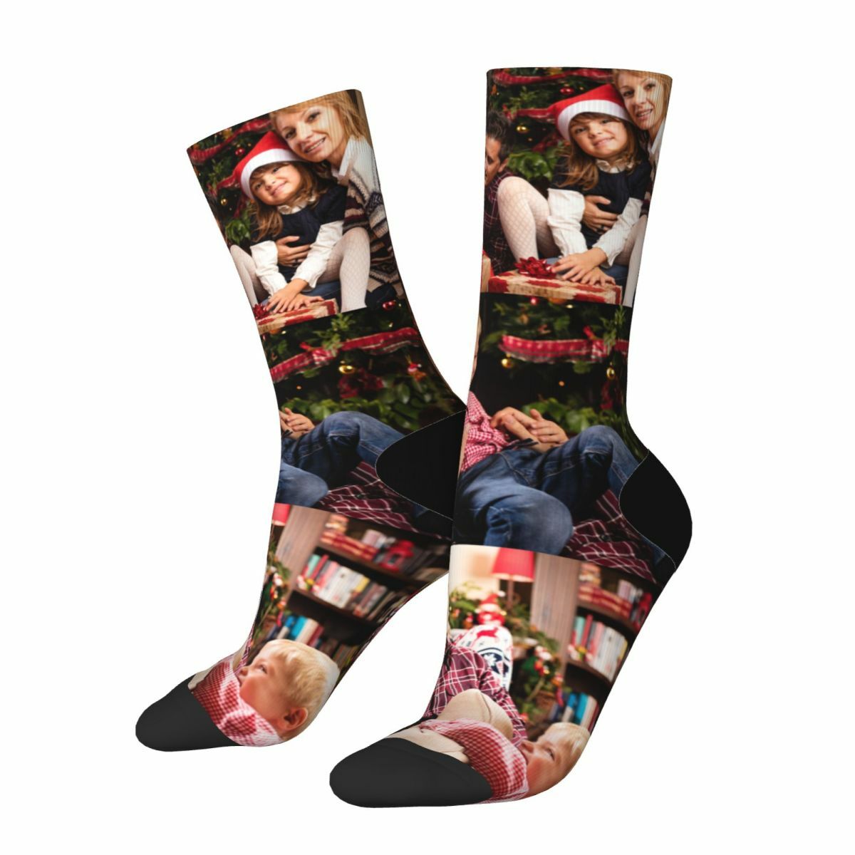Chaussettes à visages personnalisées avec plusieurs photos pour la famille