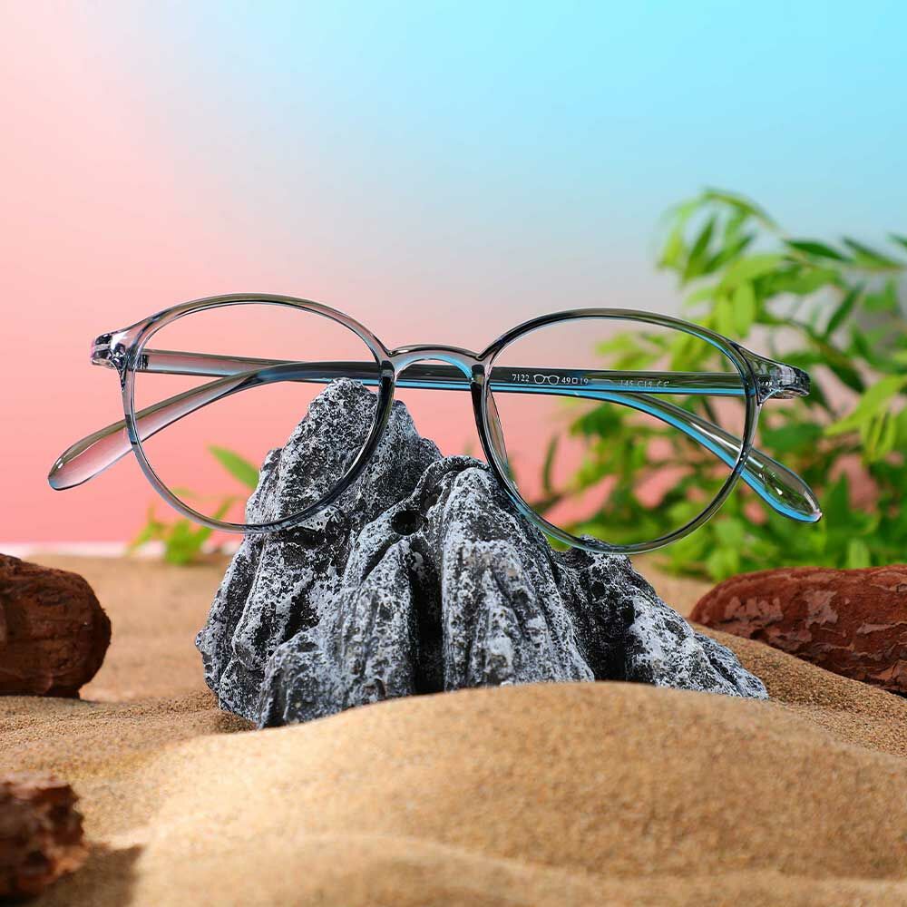 Jill Runde Blaue Brille