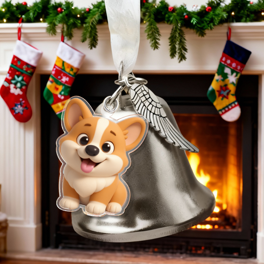 Personalized Cartoon Picture Bell Ornament Cute Gift for Pet Lover