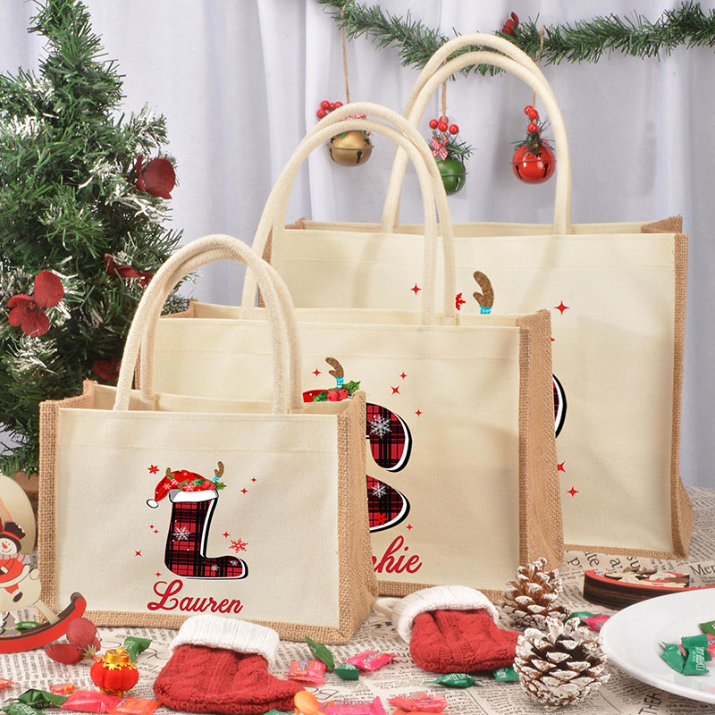 Personalisierte Weihnachtsgeschenktüte mit Namen Stilvolles Geschenk für Freunde