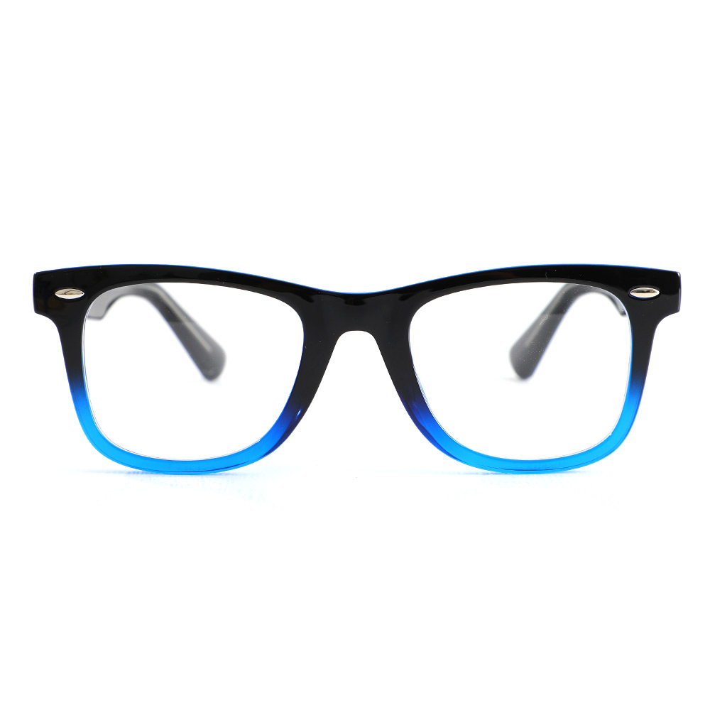 Simon Quadratische Schwarze Blaue Brille