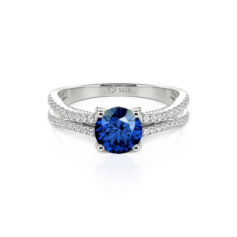 Jeulia Custom Birthstone Promise Ring Split Shank Pavé