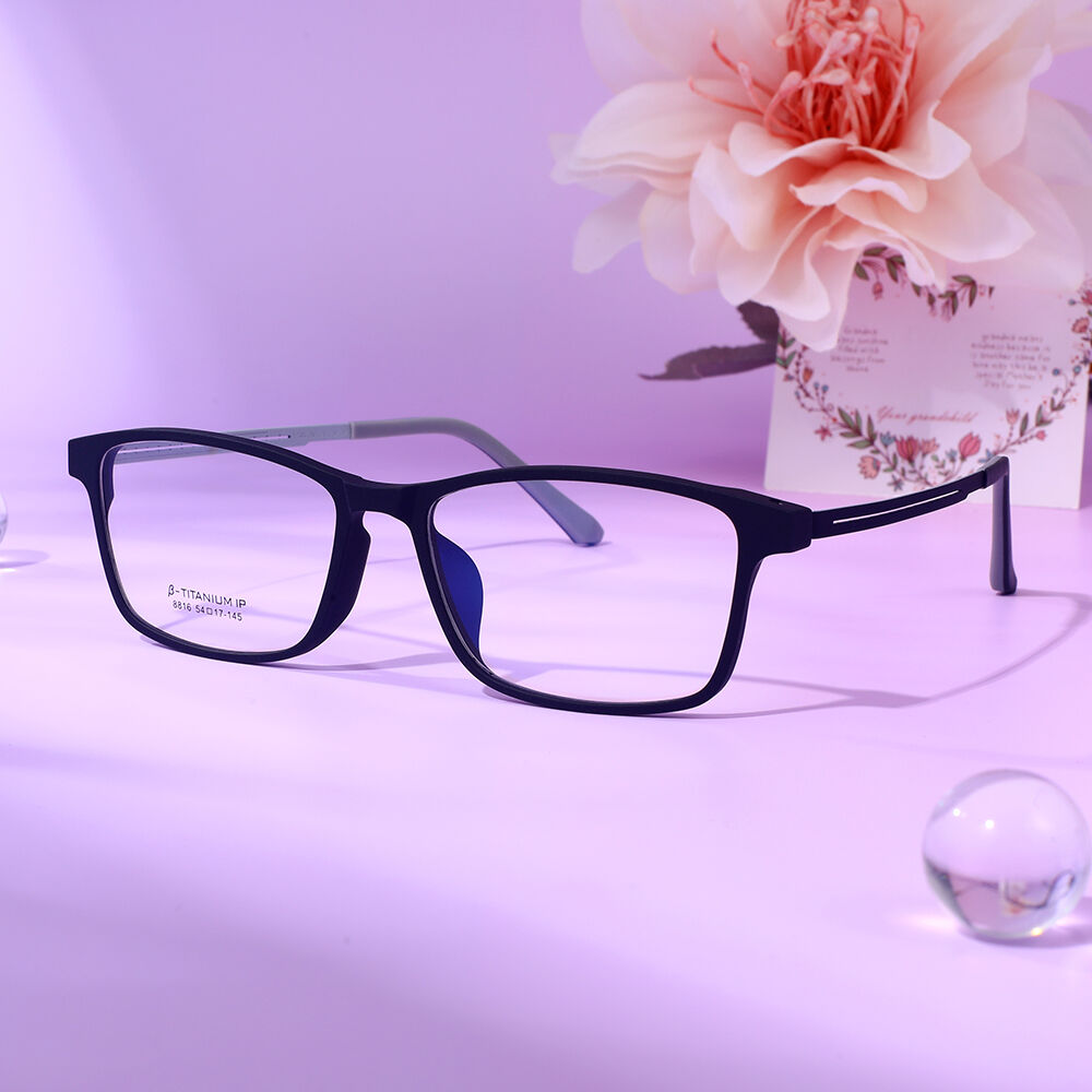 Salome Rectangle Black Grey Glasses