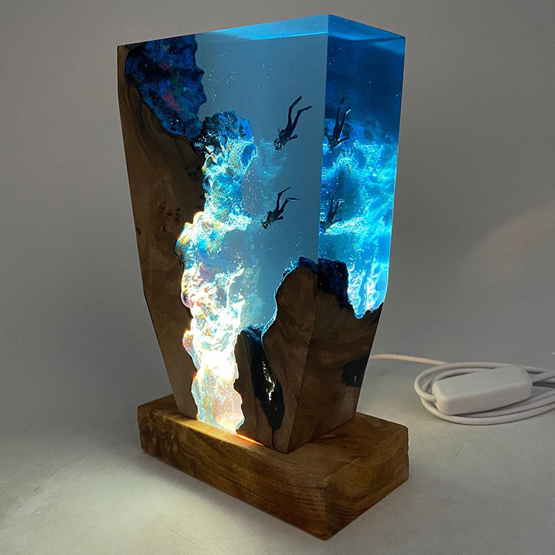 Diving Deep Sea Exploration Resin Night Light Creative Gift for Friend