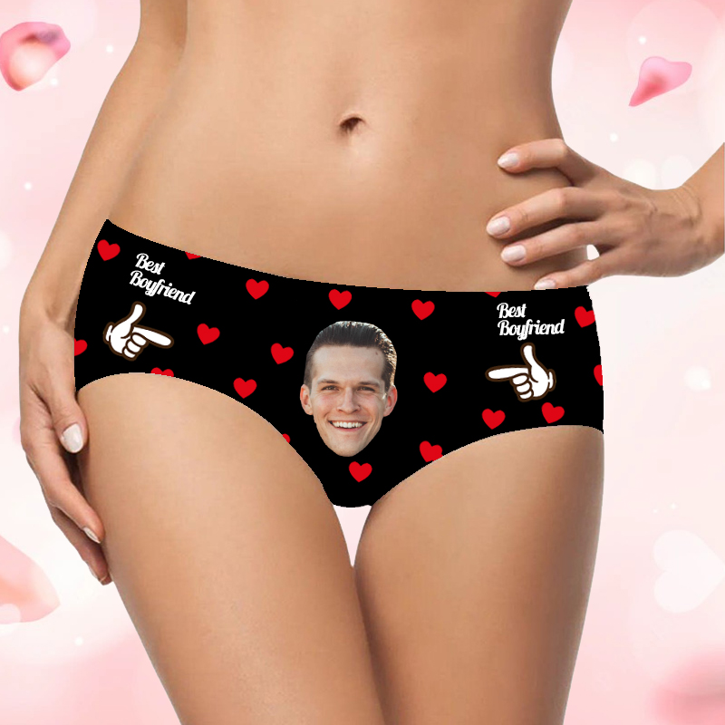 Personalized Photo Women's Underwear Simple Style Gift for Girlfriend "Best Boyfriend"