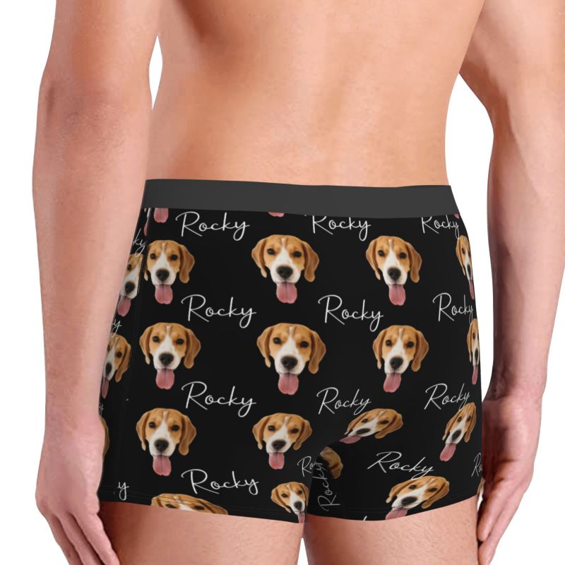 Boxer intimo da uomo con foto personalizzata e nome personalizzato, regalo semplice per gli amanti degli animali