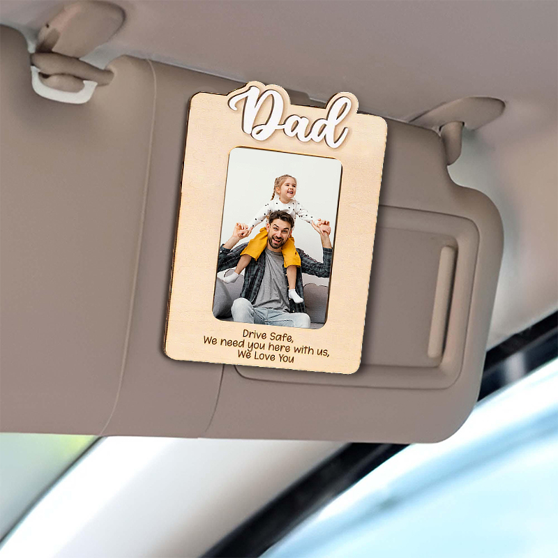 Personalized Car Visor Clip Custom Photo Card Holder Photo Frame for Dad