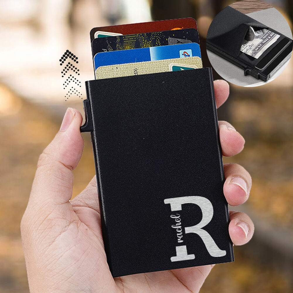 Personalized Pop up Card Holder Custom Initials and Name Simple Father's Day Gift