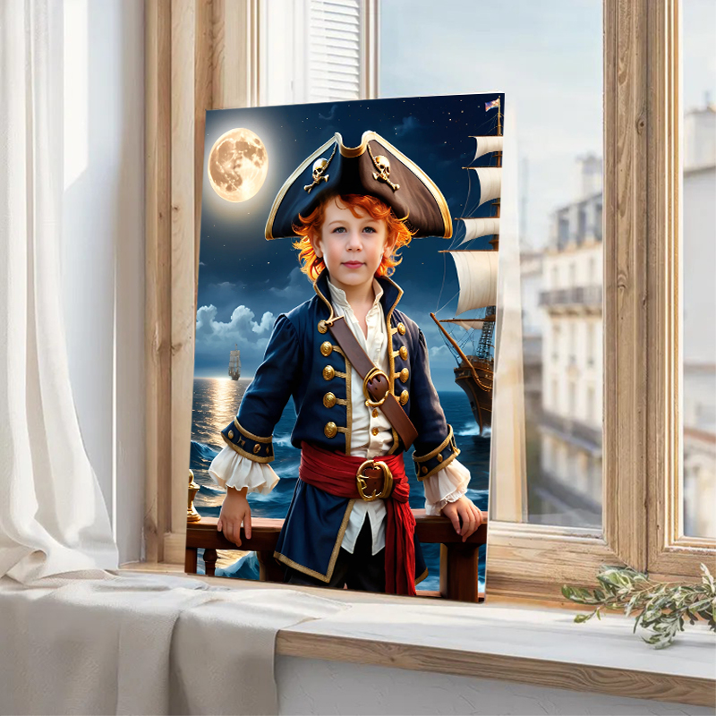 Personalized Pirate Portraits with Custom Face Swap Special Gift for Kids