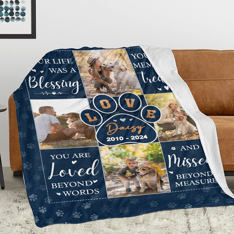 Personalized Photo Blanket Cute Gift for Pet Lover