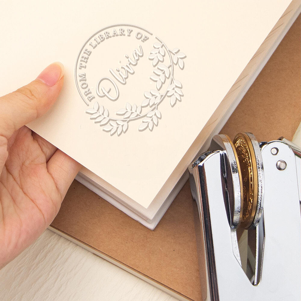 "From the Library Of" Custom Name Embosser Book Embosser as a Gift for Birthday