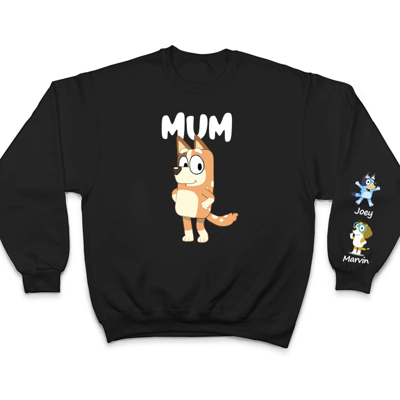 Personalized Sweatshirt Custom Dog Mama with Cute Cartoon Pattern Design Perfect Mother's Day Gift