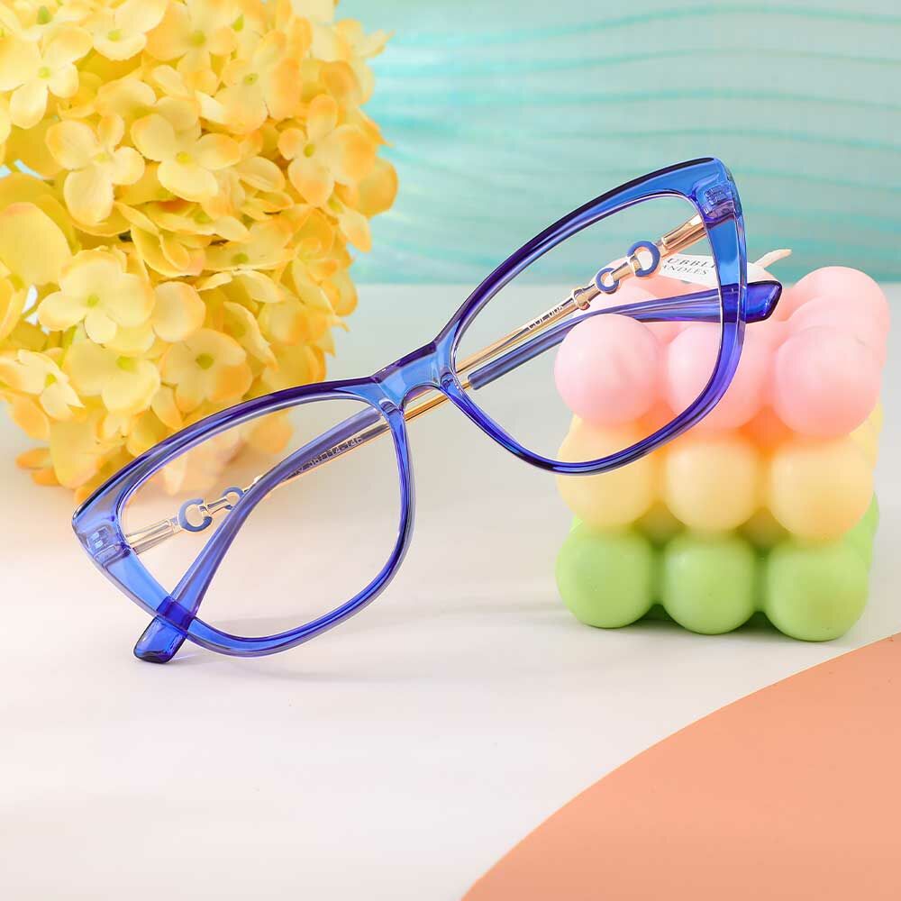 Lindsay Cat Eye Blaue Brille