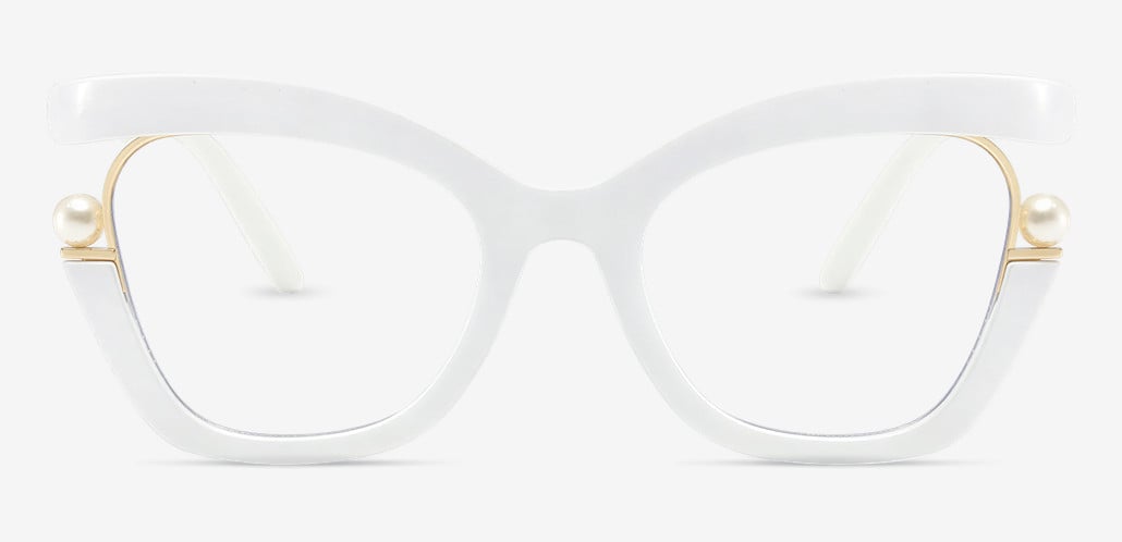 Halona White Cat Eye Glasses