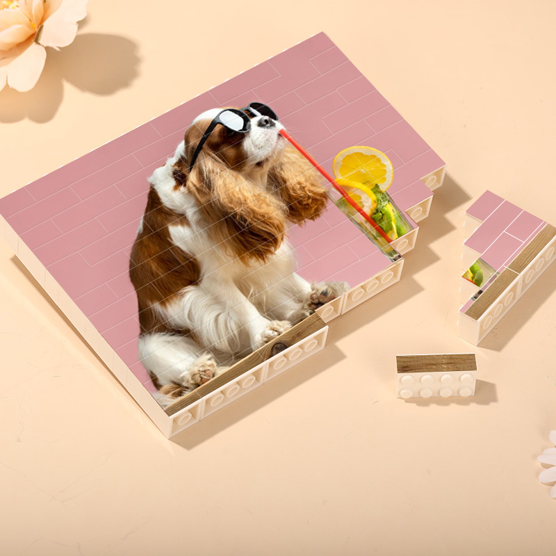 Casse-tête à blocs de construction personnalisé Rectangle de briques avec photos pour animaux de compagnie mignons