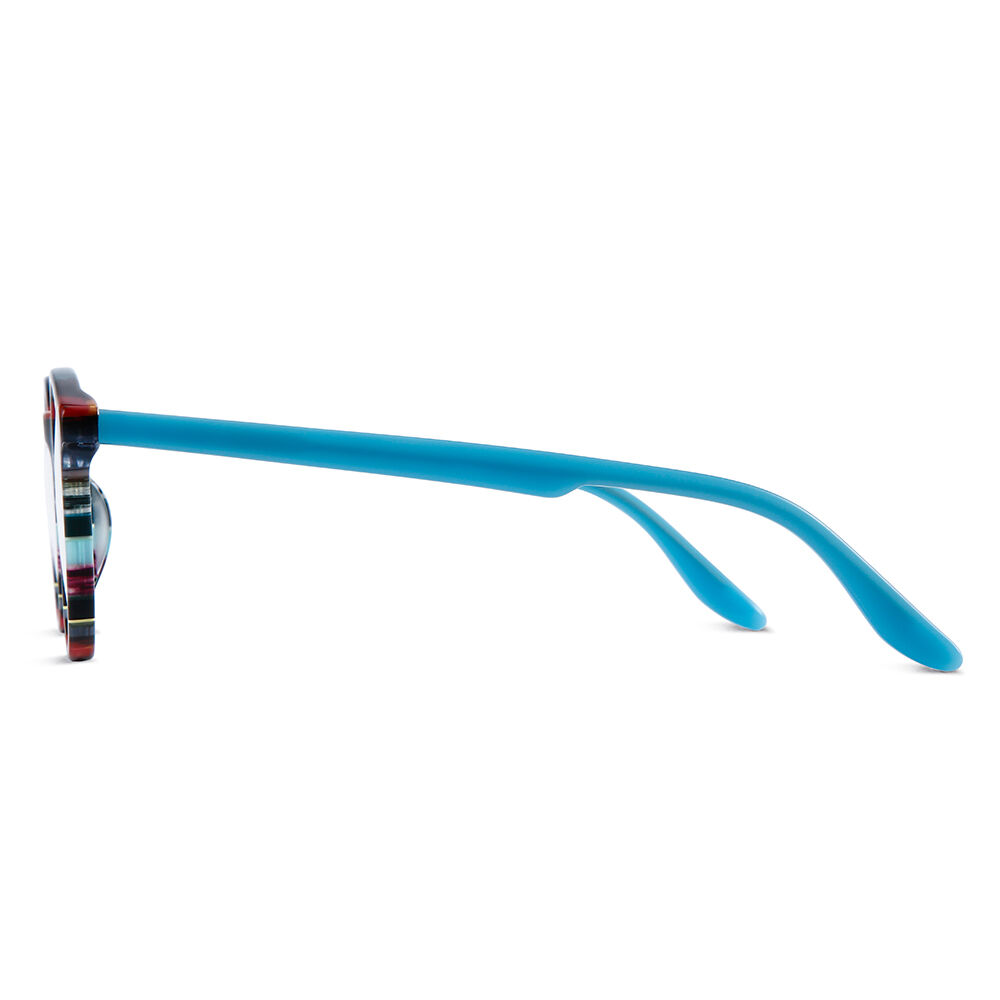 Jolie Round Blue Multicolored Glasses