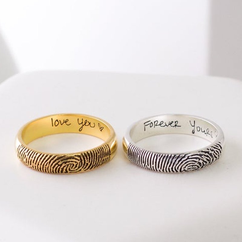 Personalized Actual Fingerprint Ring
