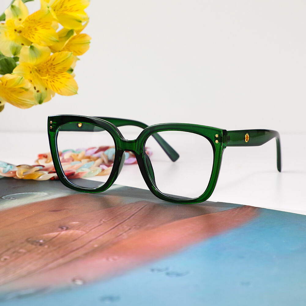 Trog Square Green Glasses