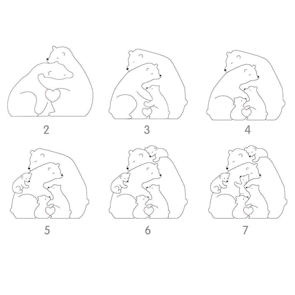 "Bear Family Dad You Are the World" Personalized Engraved Leather Belt for Daddy