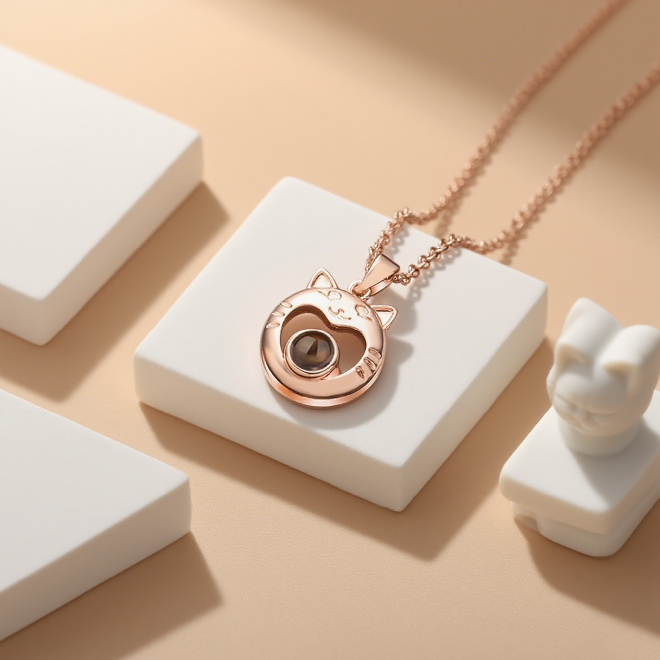 Personalized Cat Projection Picture Necklace Gift for Pet Lovers