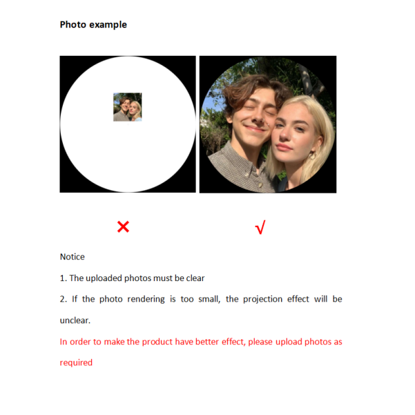 Personalized Projected Picture Bracelet With Double Layer Heart-Shaped Pendant Gift For Boyfriend