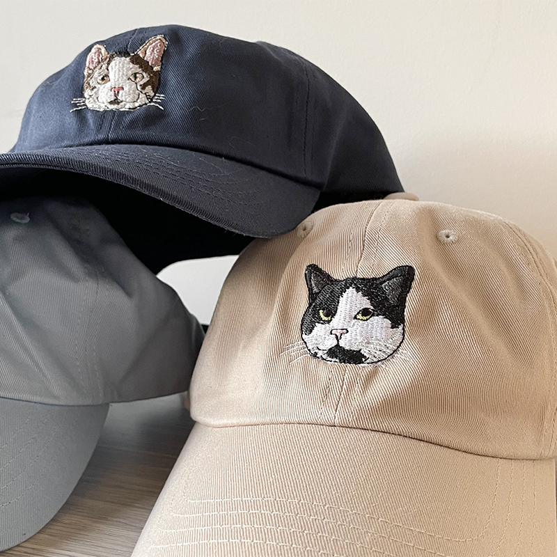 Personalisierte Kappe individuell bestickt Haustier Kopf Farbe Foto Adorable Geschenk für Tierliebhaber