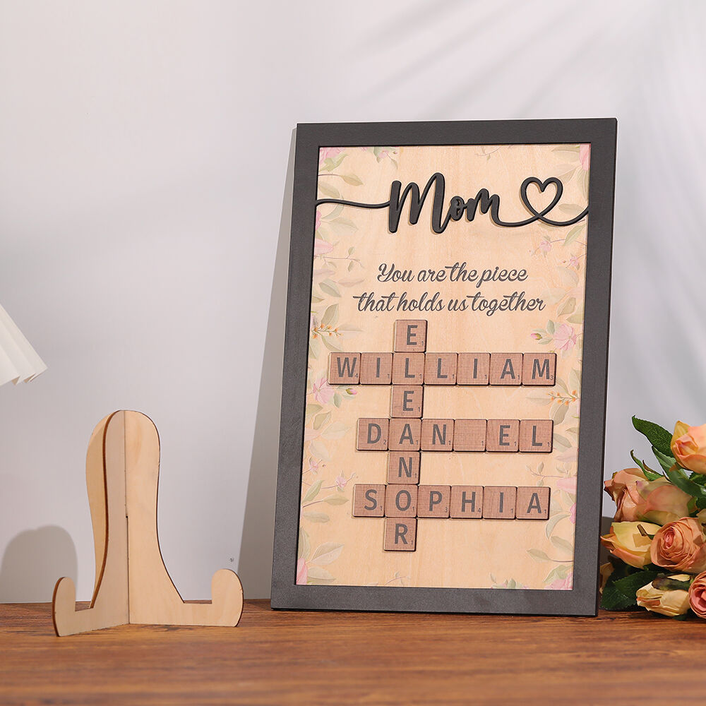 Personalized Scrabble Photo Frame Heartwarming Gift for Mom