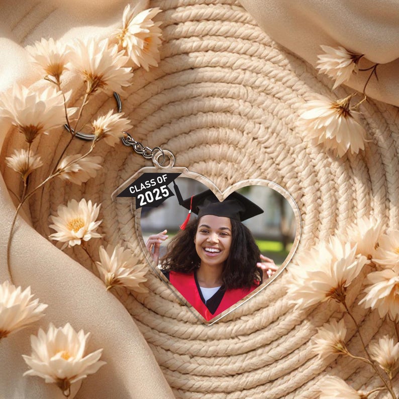 Personalized Acrylic Photo Keychain Graduation Gift for Friends