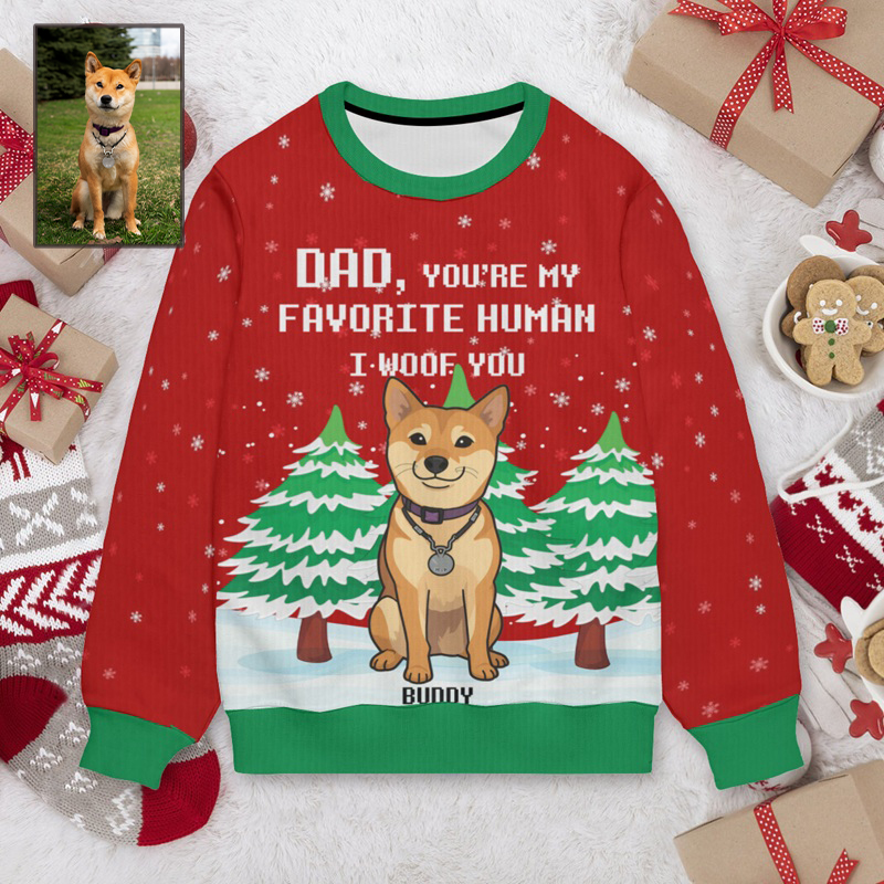 オリジナル ペット 犬 猫 名入れ 写真入れ 漫画風 セーター