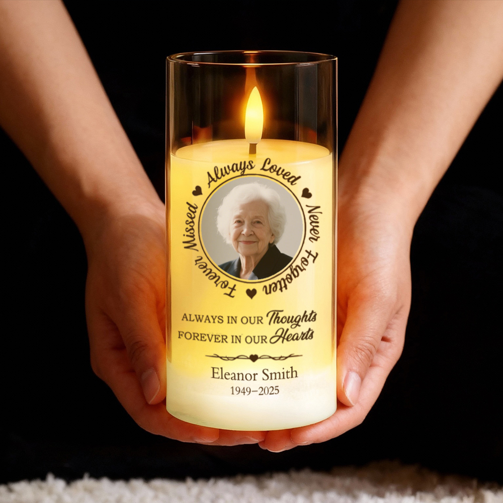 Portavelas LED personalizados, velas sin humo, regalo de condolencia para familiares.
