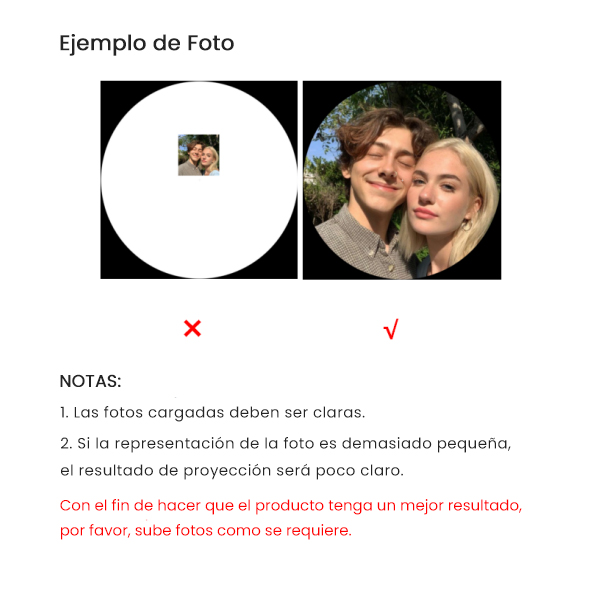 Llavero de proyección de foto personalizada con colgante redondo para pareja