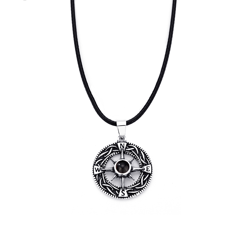 Personalized Picture Projection Necklace with Circular Compass for Boyfriend