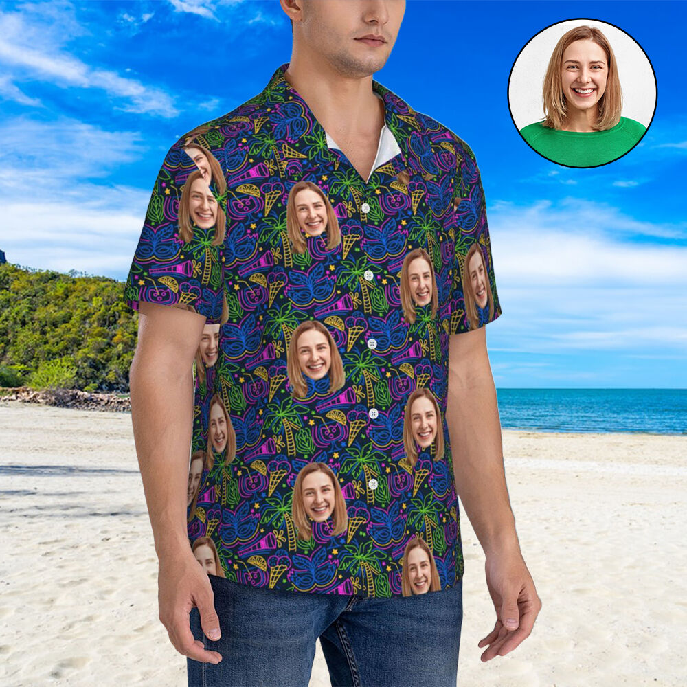 Custom Hawaiian Shirts Summer Leaves Personalized Aloha Beach Shirt for Men
