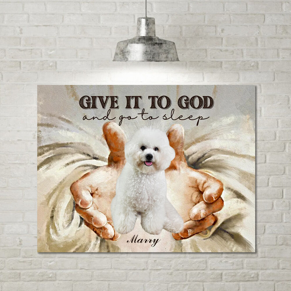 Tableau personnalisé sur toile avec motif de la main de Dieu Meilleur cadeau pour la famille