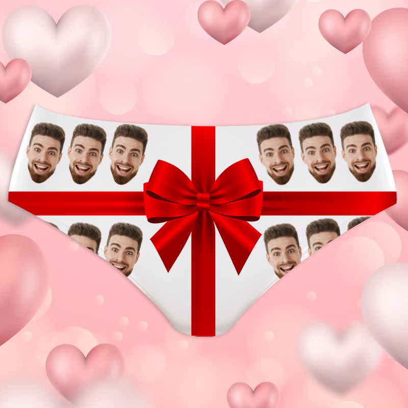 Ropa interior de mujer con imagen personalizada y estampado de lazo. Sorprendente regalo para ella
