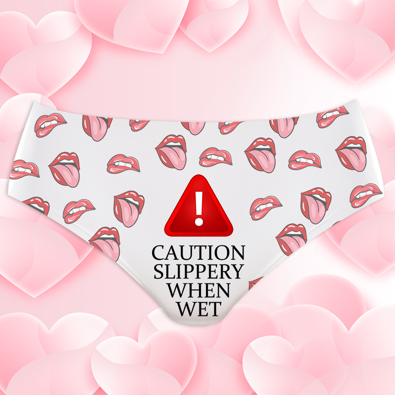 Creative Women's Underwear with Red Warning Symbol Best Gift for Girlfriend