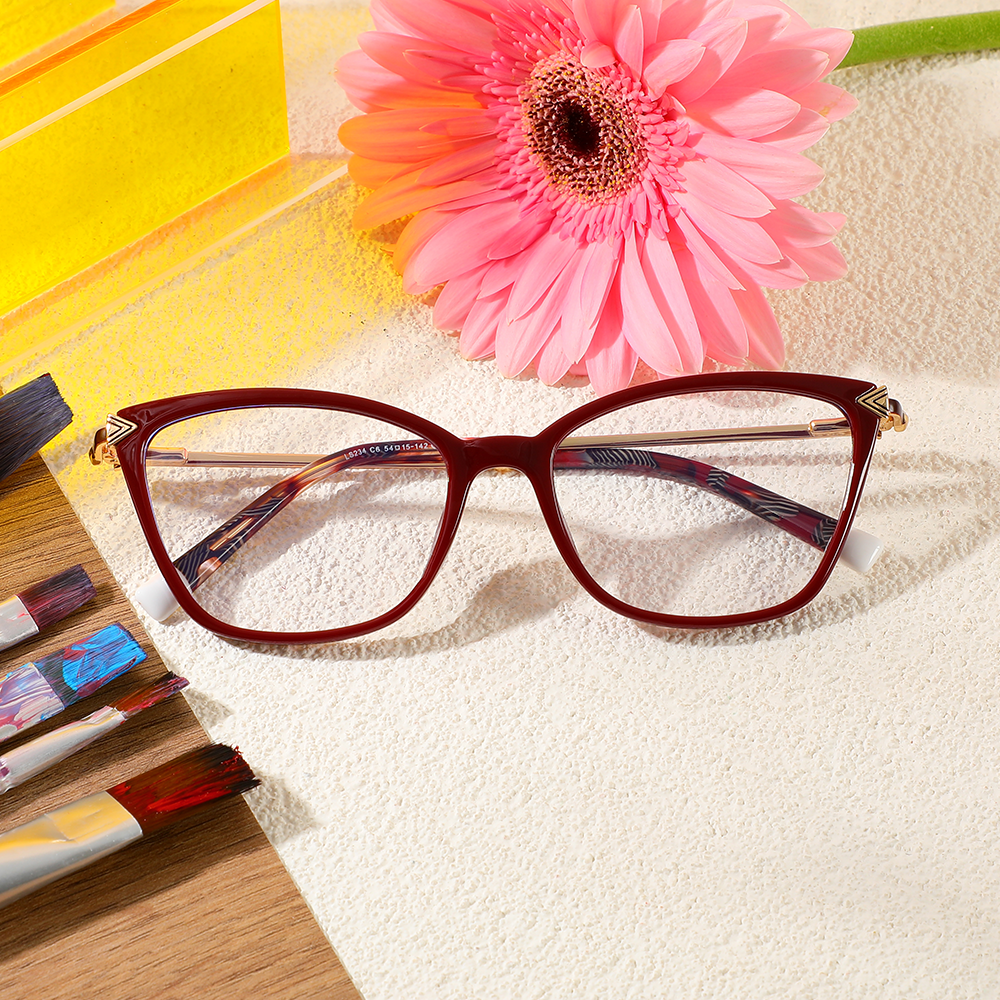 Occhiali da Vista Malthus Cat Eye Marrone 