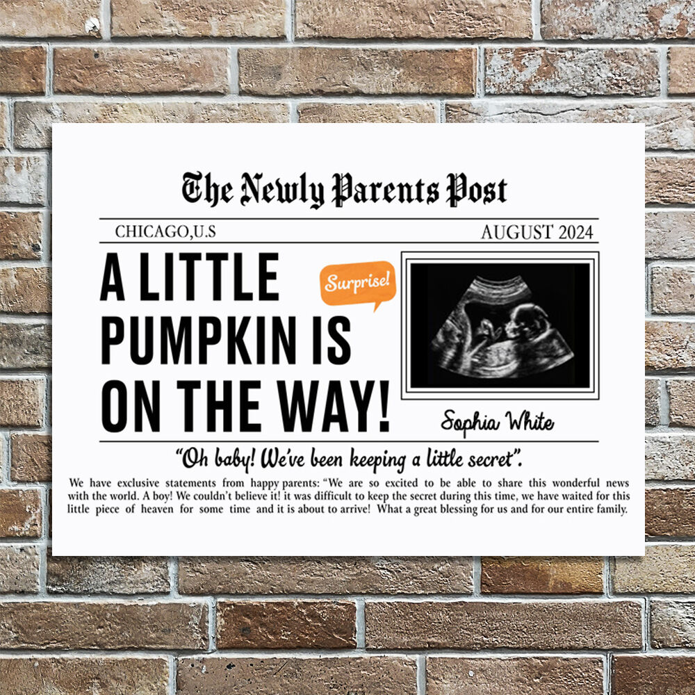 Personalized Picture Canvas Wall Art Simple Present for Newly Parents