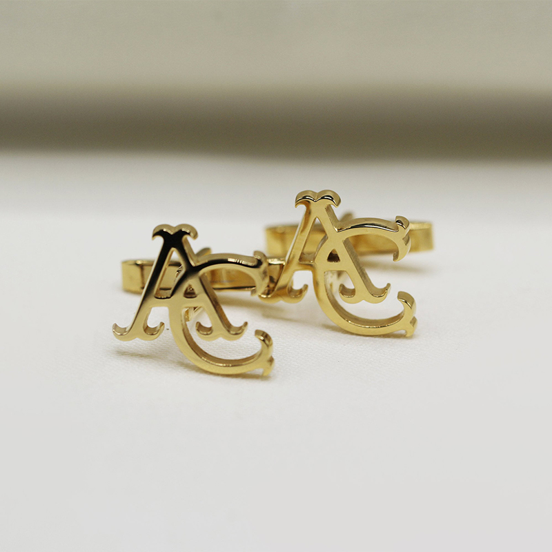 Personalized Custom Cufflink Initial Name Two Letters Artistic Design Perfect Gift for Him