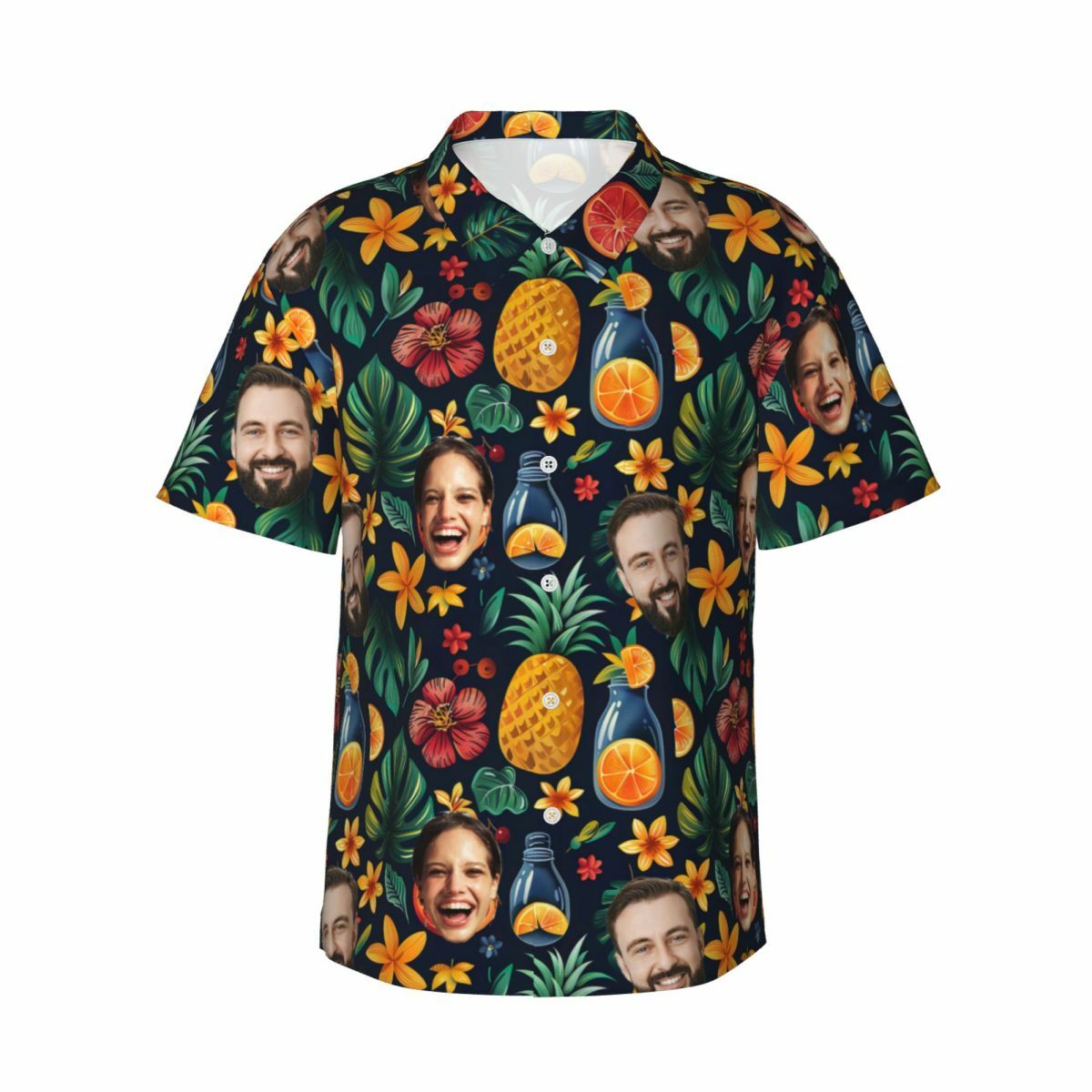 Custom Hawaiian Shirts Men's Tops with Tropical Fruit Prints for Couple