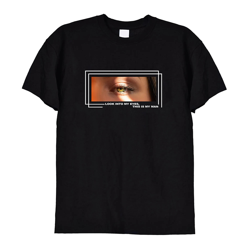 Personalized T-shirt Look Into My Eyes Custom Eyes Photo Design Creative Valentine's Day Gifts for Couples