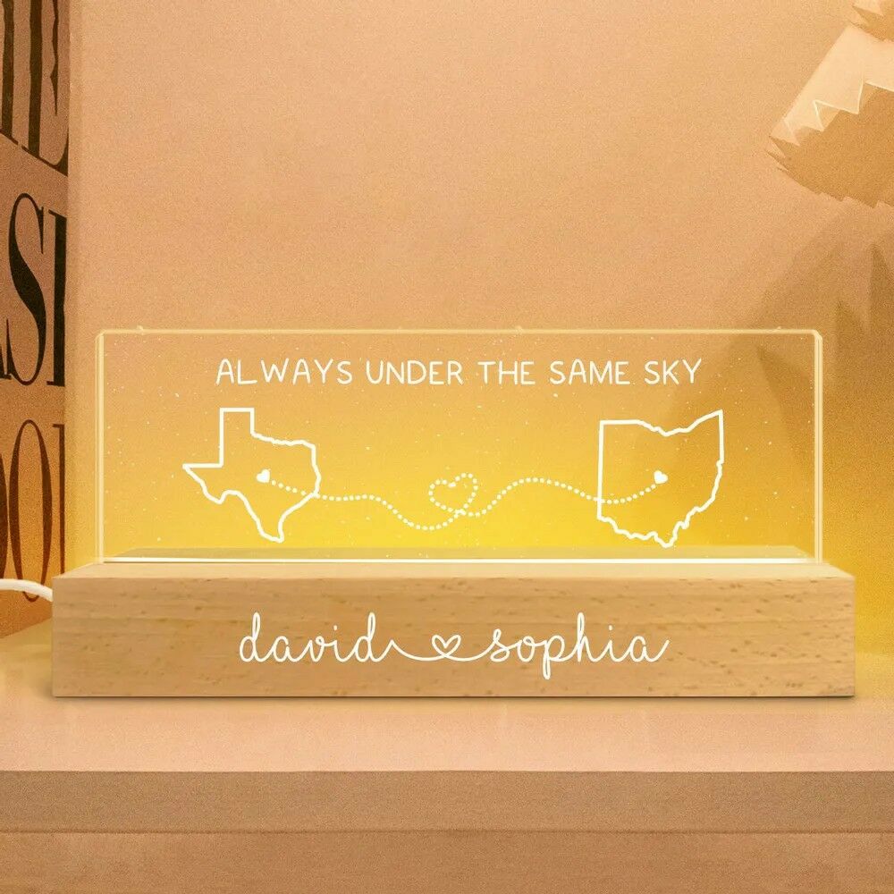 Personalized Led Lights Custom Map Outline Gifts For Long Distance Relationships