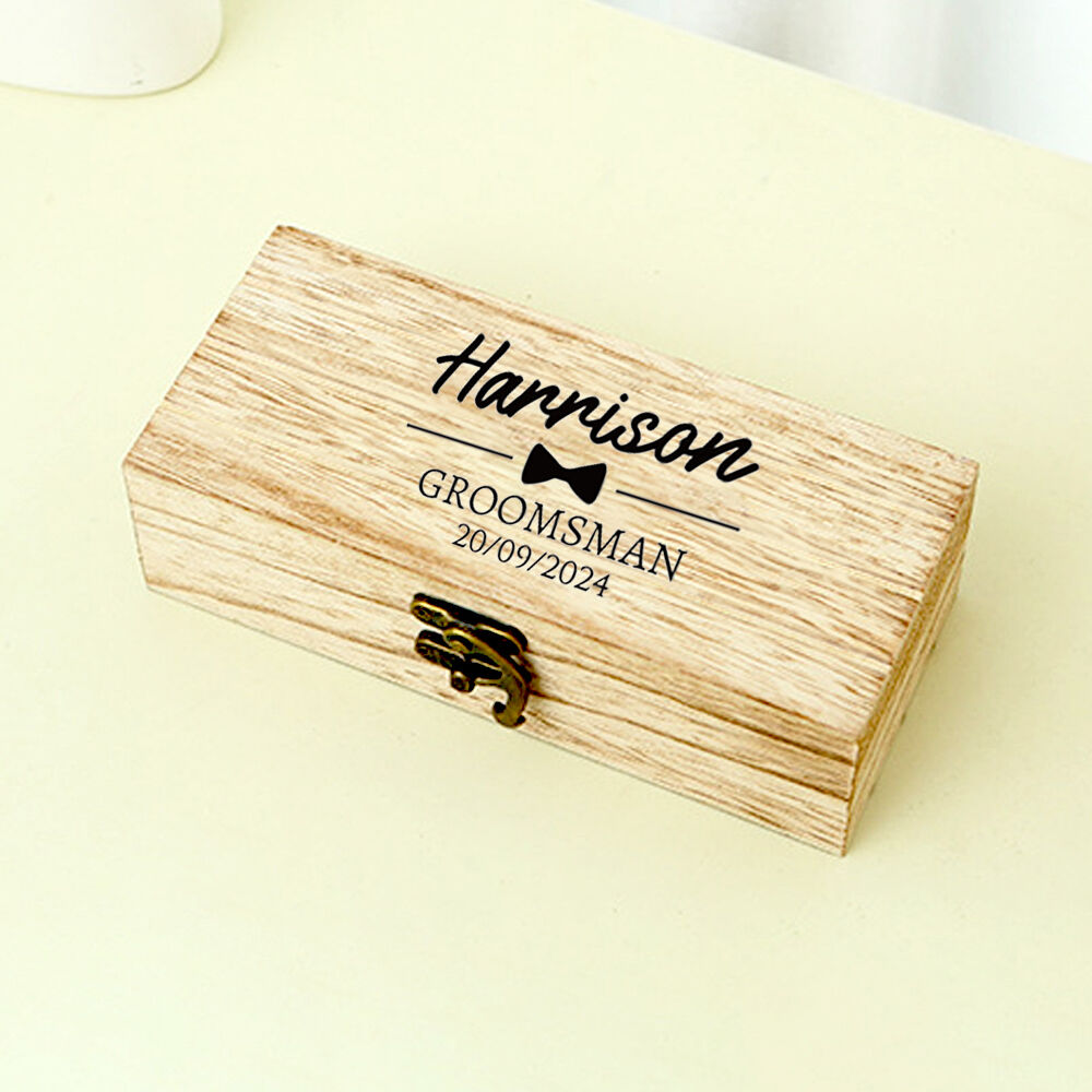 Customized Wooden Sunglasses Case with Name Engraving and Groomsman Gift for Wedding