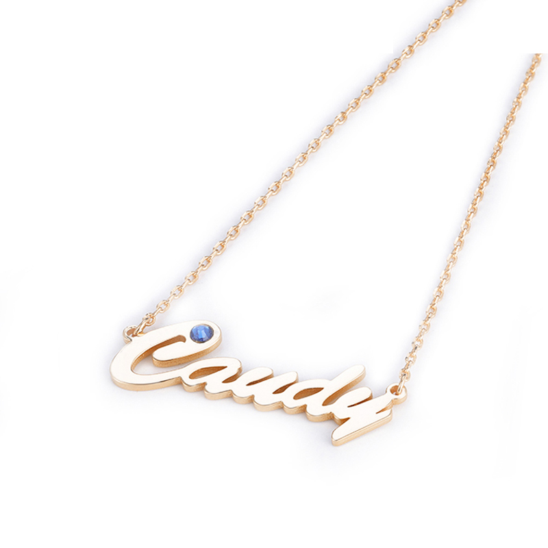 誕生石付き ネーム ネックレス