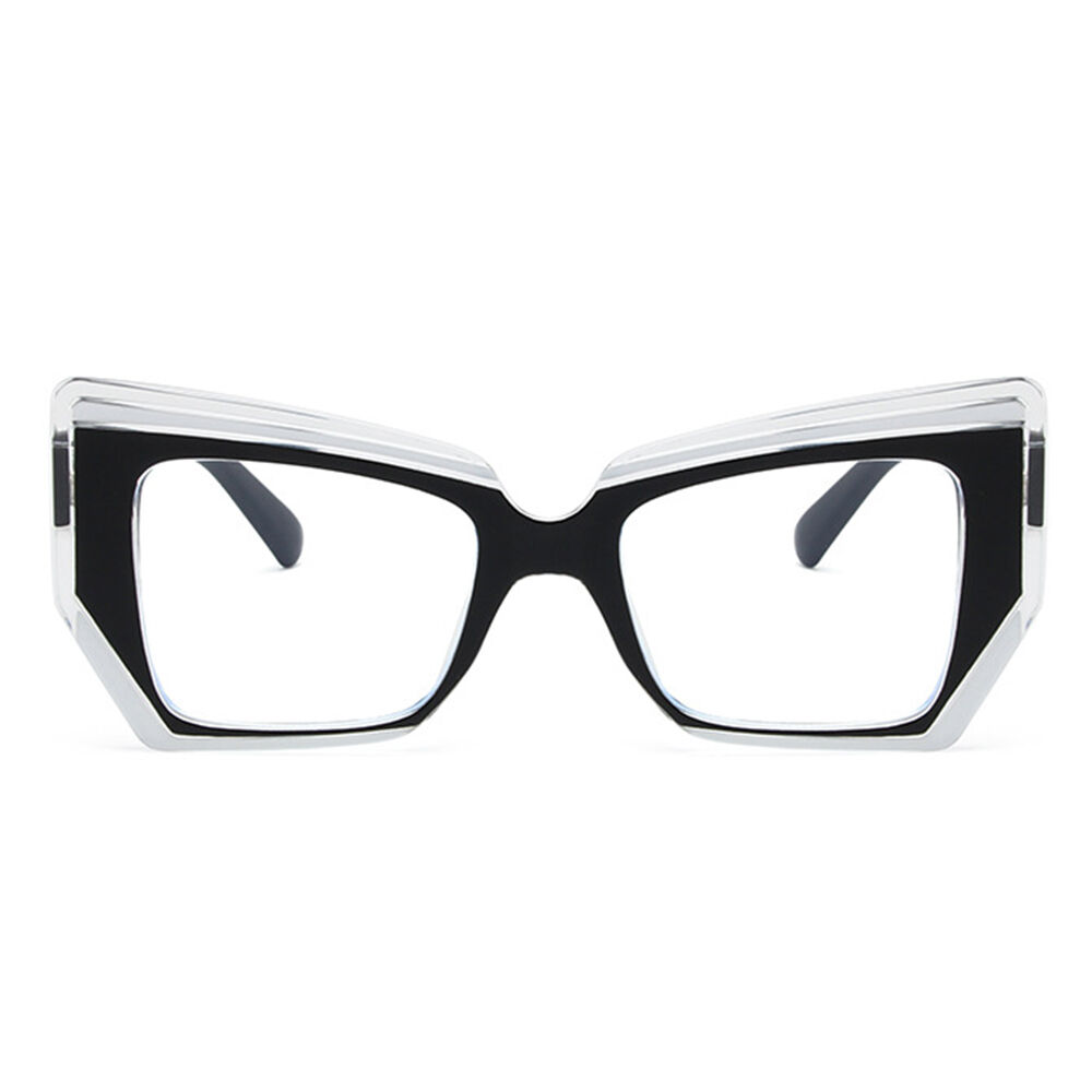 Wandy Cat Eye Black Clear Glasses