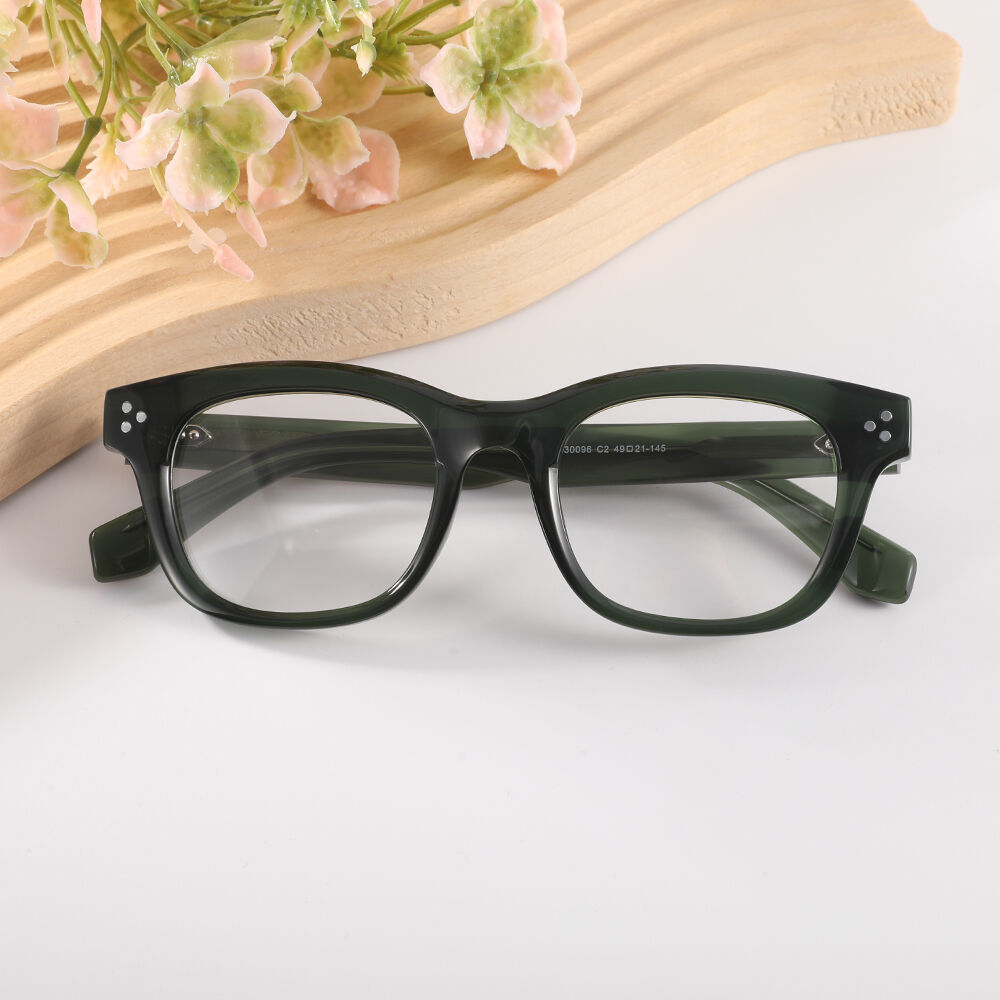 Debbie Quadratische Grüne Brille