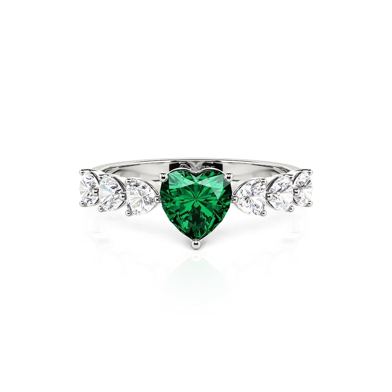 Jeulia Custom Heart Promise Ring with Birthstone Sterling Silver