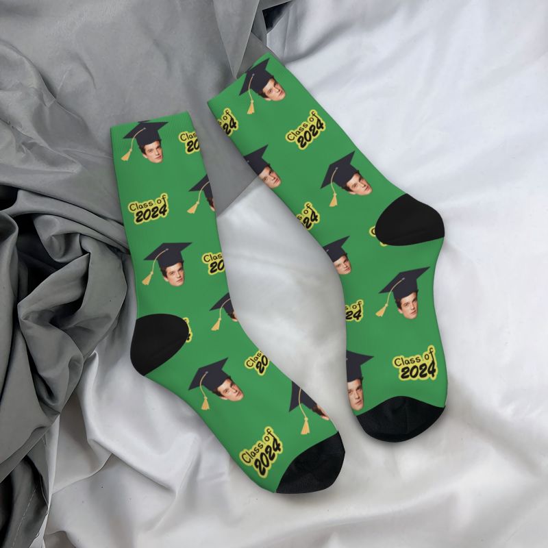 Customized Face Socks Multiple Colors Best Graduation Gift for Friends